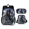 Call of Duty Round Front Bag Backpack Pen Bag shoulder Bag 3Pcs Set Print New Trendy Student Best School Companion