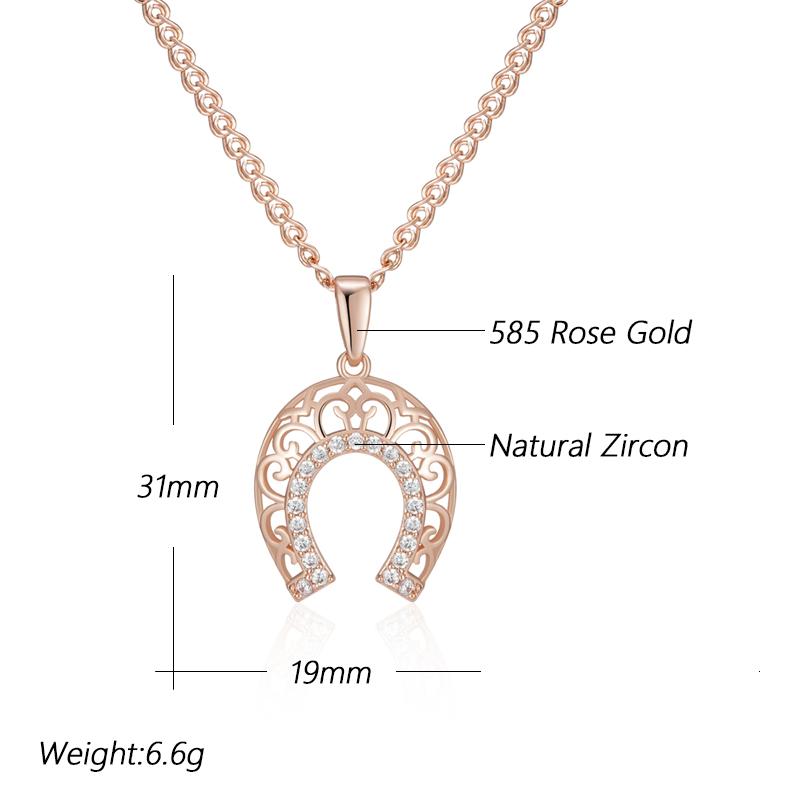 Kienl   Roségoldfarbene lange Anhängerkette für Damen Kristallblume Naturzirkon-Accessoires Täglicher Vintage-Schmuck