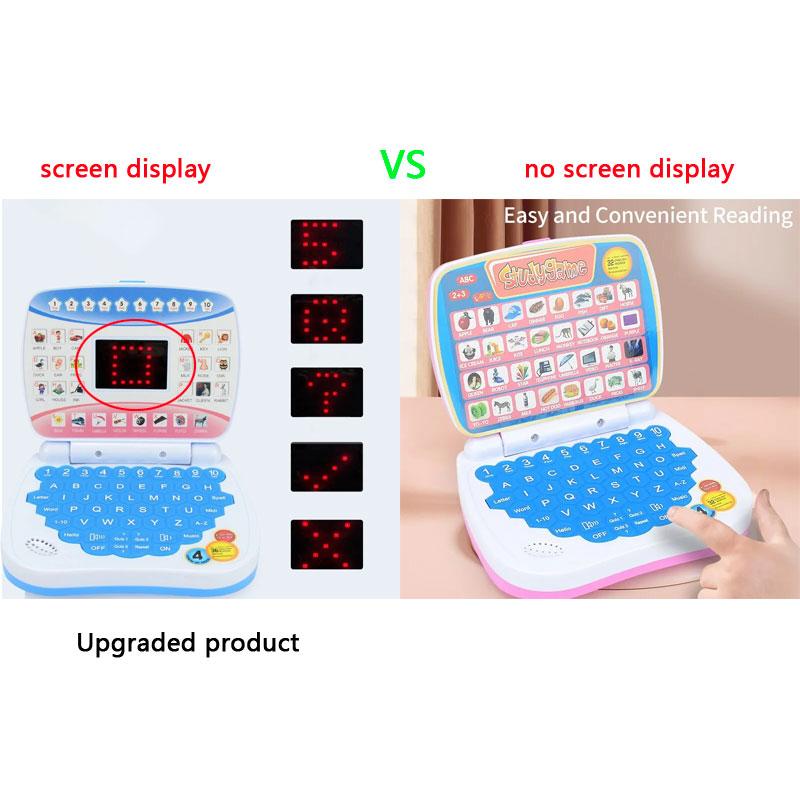 English Learning Small Laptop Toy for Kids 2-3 Years. Boys and Girls Computer for Aphabet ABC.Numbers.Words.Spelling.Maths.Music