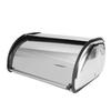 Kitchen Pastry Bread Baking Holder Kitchen Supplies Silver+Black Stainless Steel Roll Top Bread Box Storage Bin Silver Keeper Food Storage Container