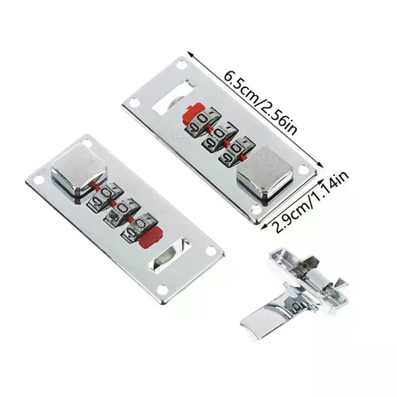 3-Digit Combination Lock 65*29mm Password Lock Latch Keyless Jewelry Wooden Box Fixed Lock Suitcase Coded Locks Hardware