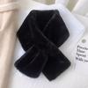 Winter Thicken Rabbit Fur Collar Scarf Women Keep Warm Fur Cross Winter Scarf Autumn Winter Fake Fur Plush Neck Cross Scarf