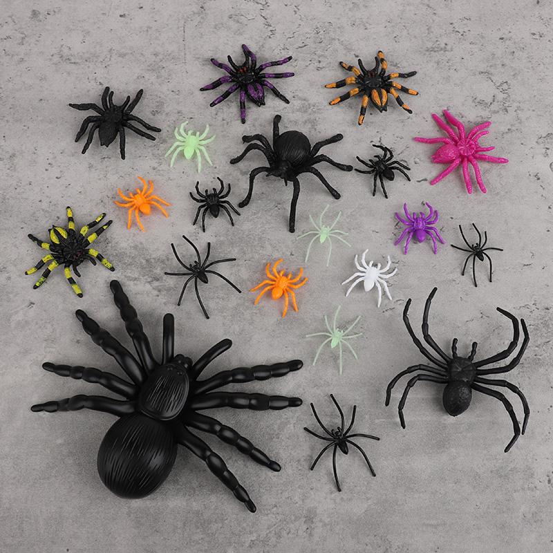5-70Pcs Plastic Fake Spider Set Kids Trick Prank Toys Halloween Party Home Table Ornaments Indoor Outdoor Spider Web Decoration