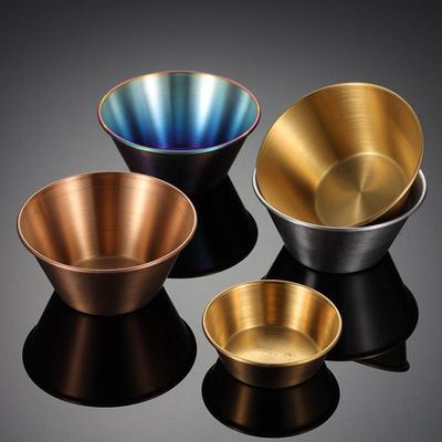 Korean Style Stainless Steel Dipping Sauce Dish for Snacks and Condiments