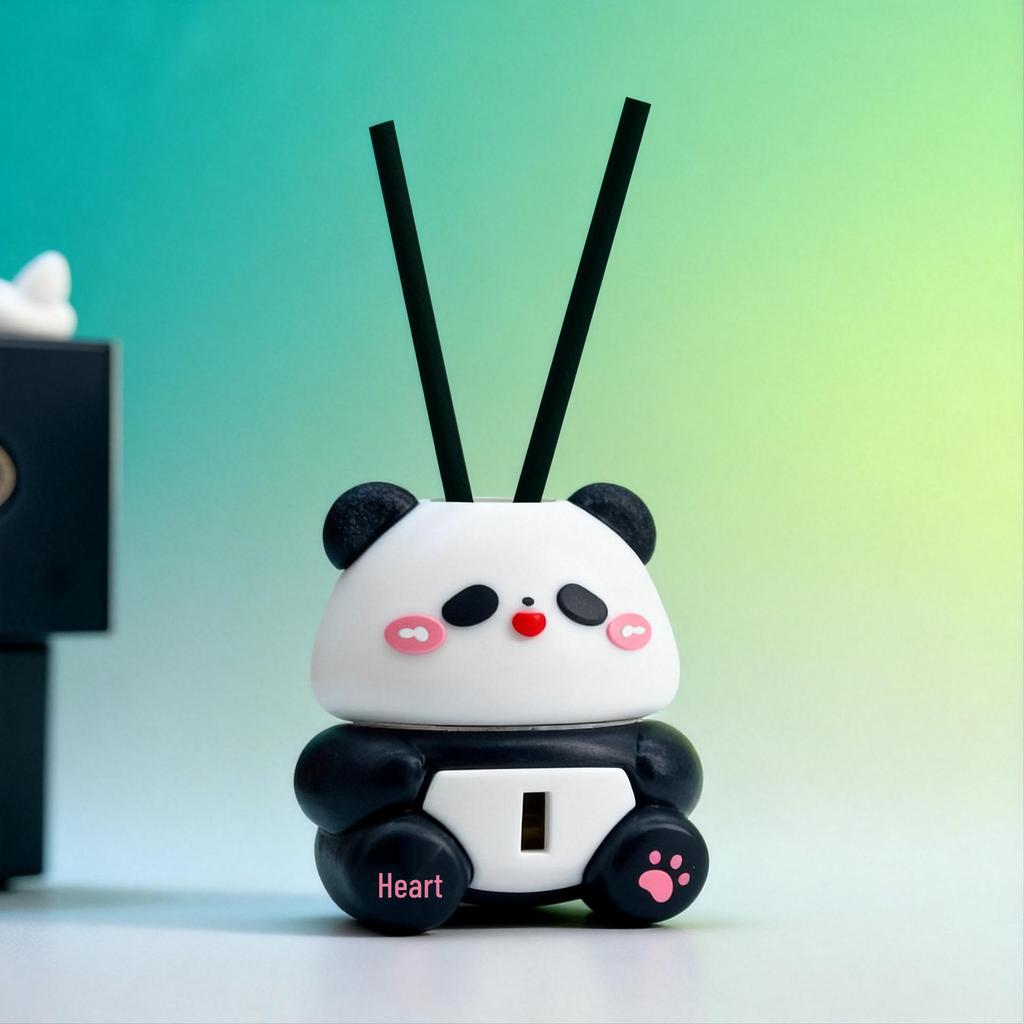 Panda Aromatherapy Car Vent Perfume Bottle - Refillable Essential Oil Home Diffuser