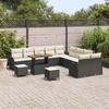 Garden Sofa Set with Cushions 13 pcs Black and Cream