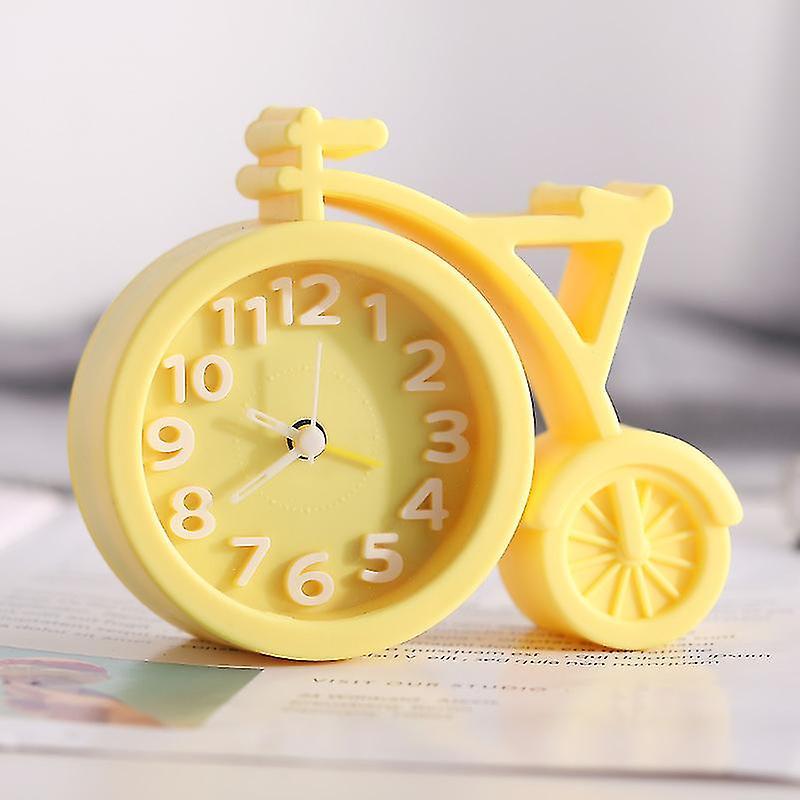 Table Clock Stable Wide Application Energy-saving Bike Shape High Accuracy Bedside Clock For Home - Yellow