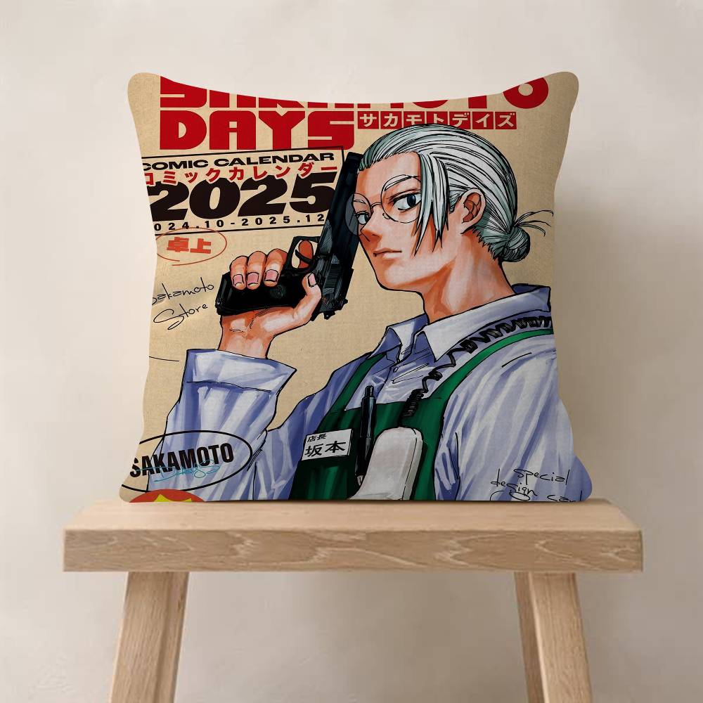 Popular Japanese Anime SAKAMOTO DAYS Cushion Cover Pillow Cover Decor Pillowcase Printed Cushion Case For Couch
