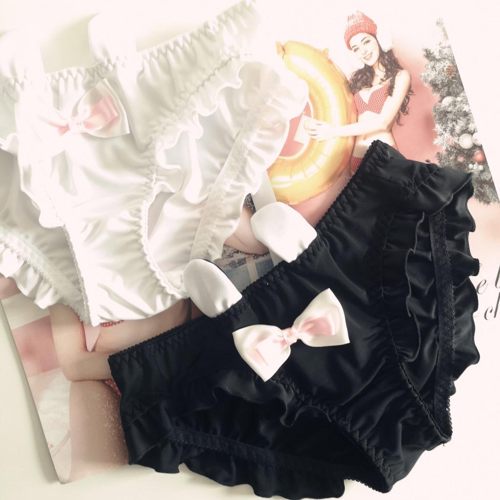 Søte Anime Kaninører Dame Truser i Is-silke - Komfortable og Pustende Undertøy i Japansk Stil