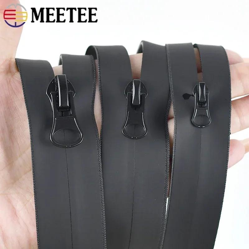 2-10M Meetee 3# 5# 8# 10# Schwarze wasserdichte Reißverschlüsse Unsichtbarer Nylon-Reißverschlussverschluss für Jacke Tasche Reißverschlussreparatur Nähzubehör
