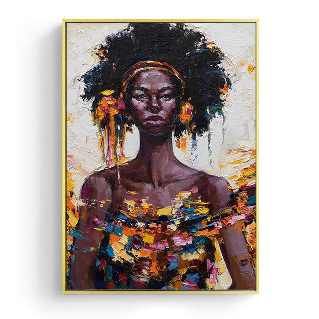 

Традиционная одежда Африканское искусство Женщина Напечатанная картина маслом на холсте Куадрос Постеры и принты Настенная картина для гостиной 21x30cm No Framed