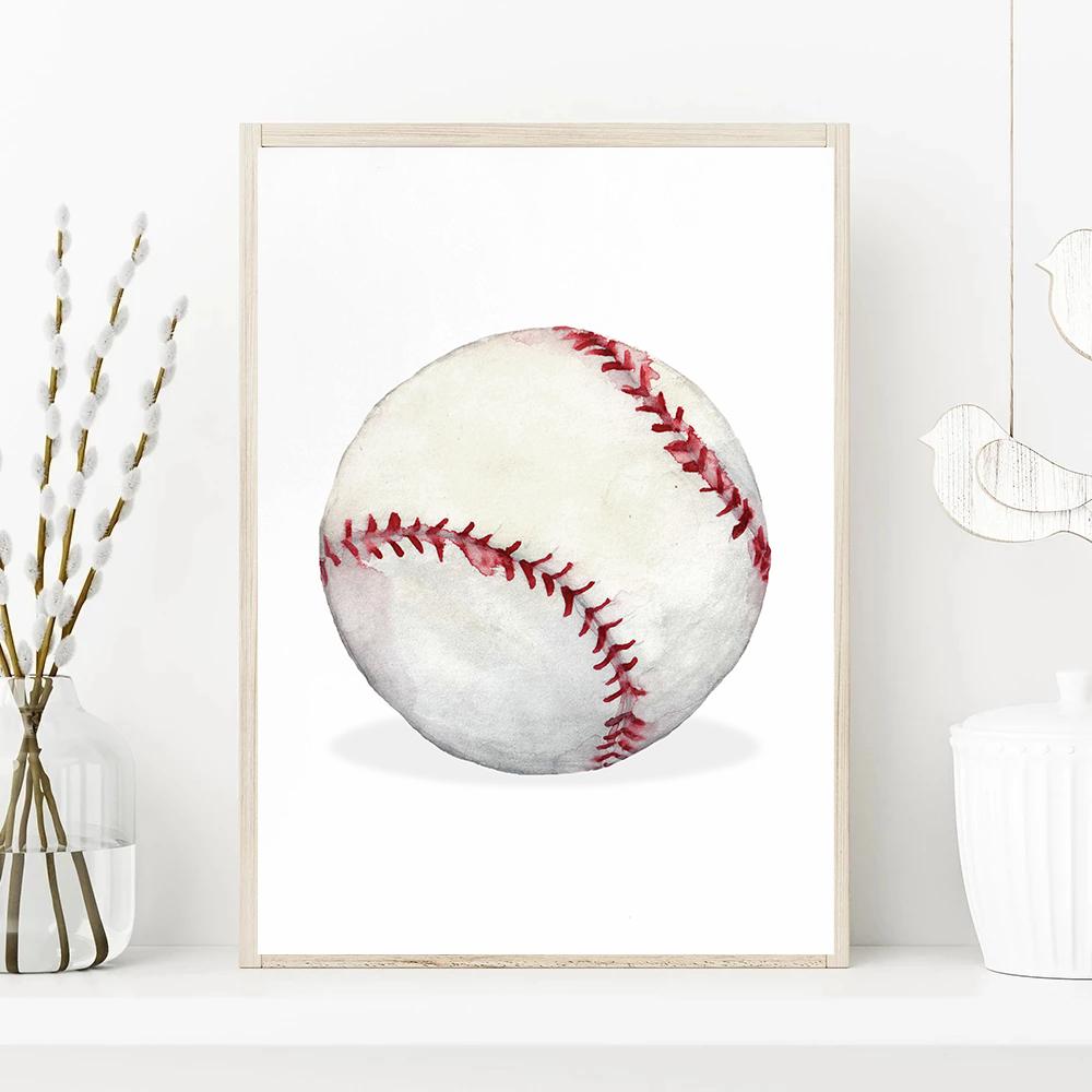 Baseball Bat Mitten Ball Poster Canvas Painting Print Sport Wall Art Picture for Living Room Home Decor Mural Unframed