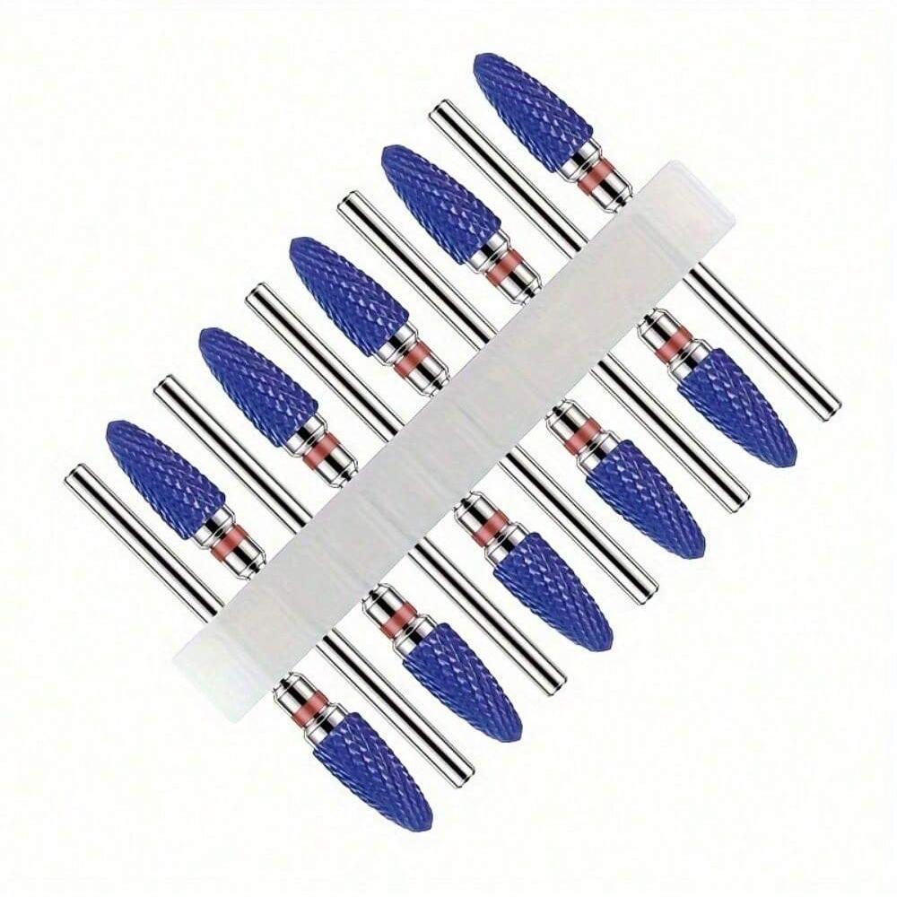 10pc/Set Ceramic Milling Cutter Nail Drill Bits Burr Gel Polish Remove Tools Cuticle Electric Manicure Files Kit Accessories