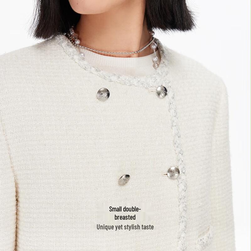 Veromoda Women's Textured Sequin Wool Blend Jacket