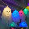 Halloween Skull String Lights Multicolor Skull Shaped LED Lights Waterproof Decorative String Lights for Festivals Anniversary Makeup Parties