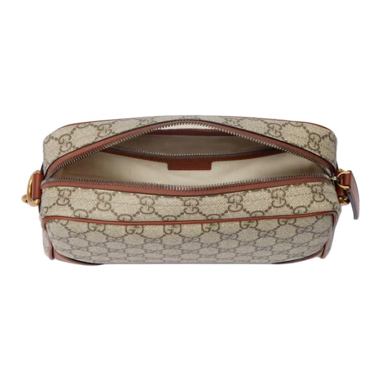 Gucci GG Emblem Monogram Adjustable Detachable Shoulder Strap Zipper Closure Coated Fabric Crossbody Bag Small Men Bags 821155-FAED3-9786
