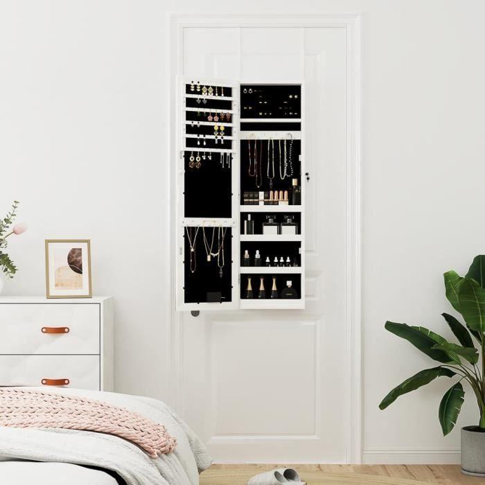VidaXL Jewelry Cabinet with Mirror and LED Lighting Wall-Mounted White 353253