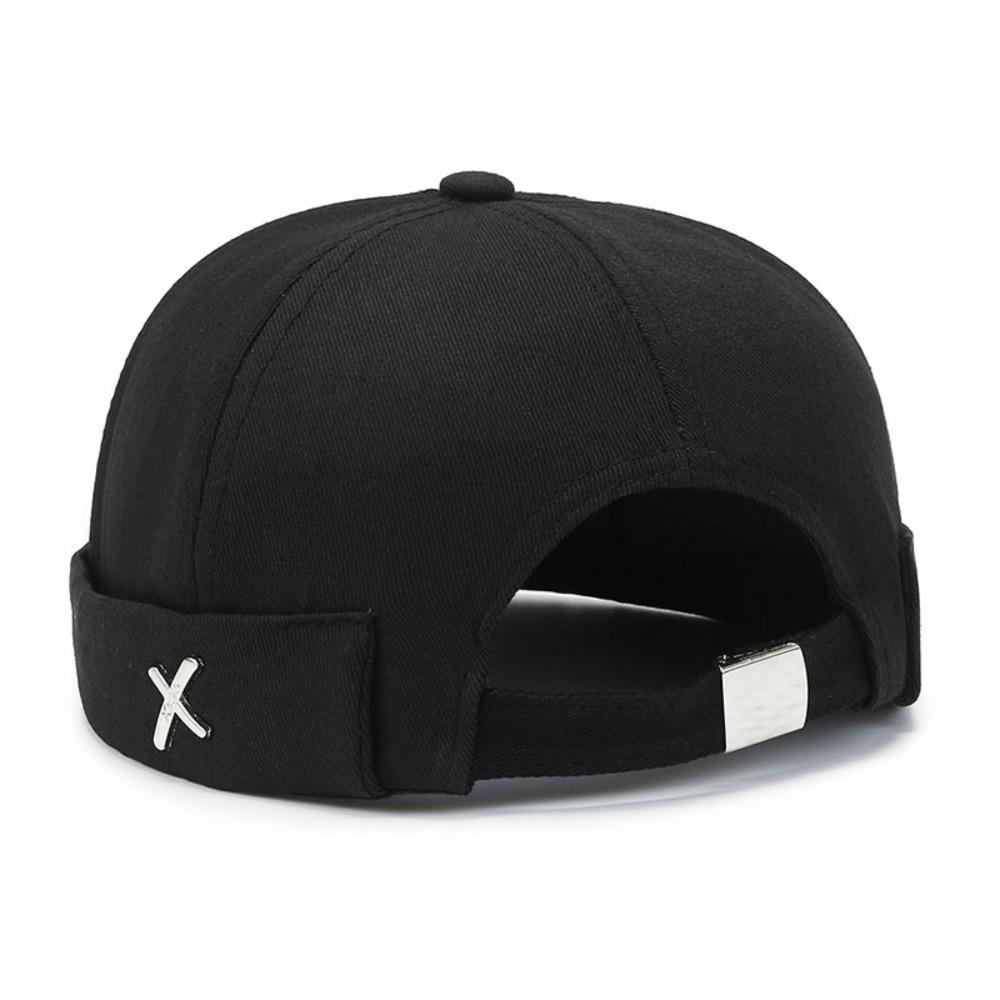 Metal X Logo Beanie Hat Vintage Brimless Skullies Cap Leisure Casual Melon Caps Streetwear