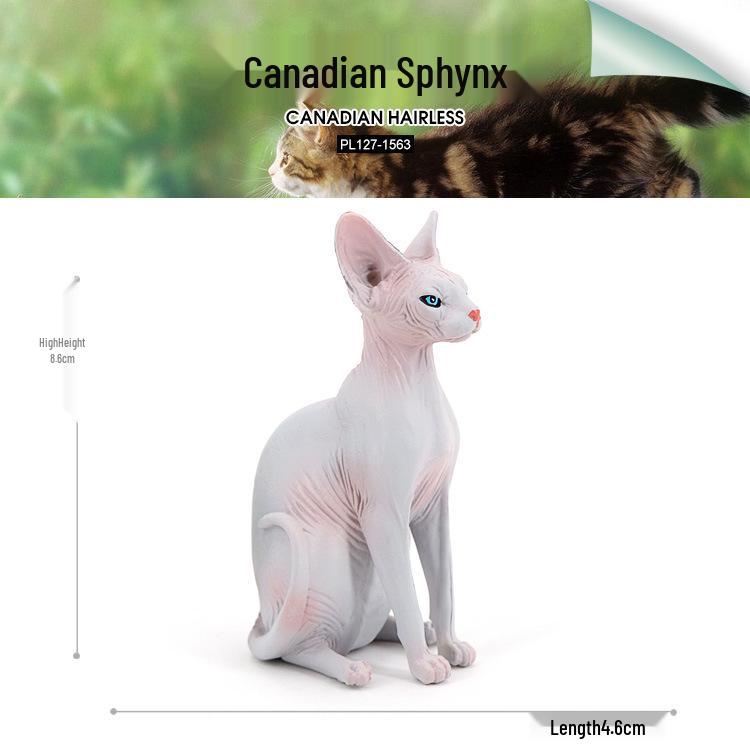 

Handcrafted Hairless Sphinx Cat Figurine for Kids