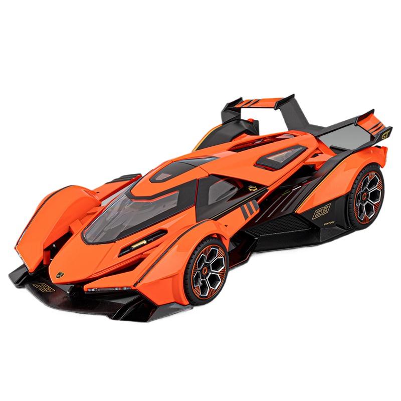 

1/18 Lamborghini Vision Gran Turismo V12 GT Supercar Alloy Car Model Sound and Light Pull Back Children s Toy Collectibles Birthday Gift оранжевый