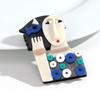 Cute Abstract Lady Acrylic Brooches Pins for Women Personalized Funny Cartoon Girls Figure Resin Badge Jewelry Accessories Gifts