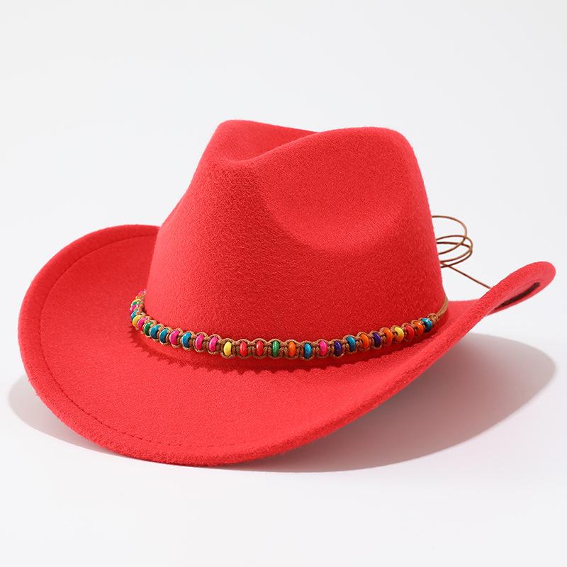 Men's and women's curled brim, ethnic style top hat, European and American French jazz hat, British style warped edge cowboy hat, men's and women's ha