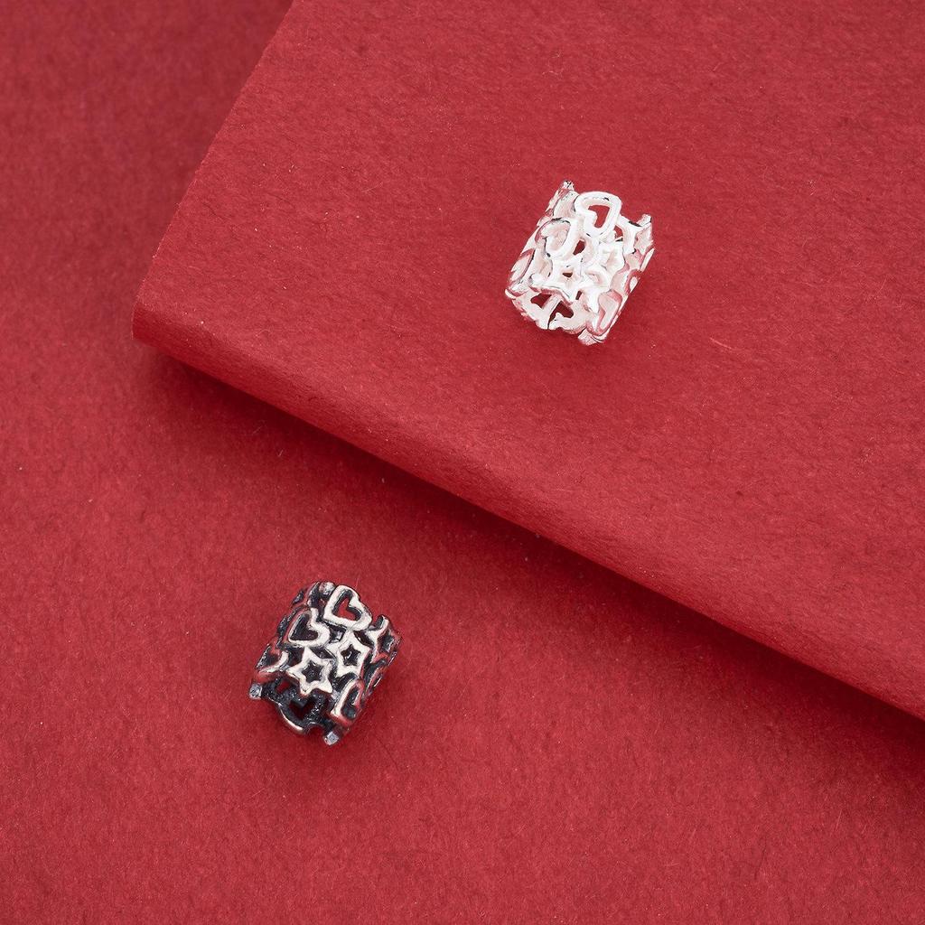 Sterling Silver Star and Heart Large Hole Spacer Beads for DIY Jewelry
