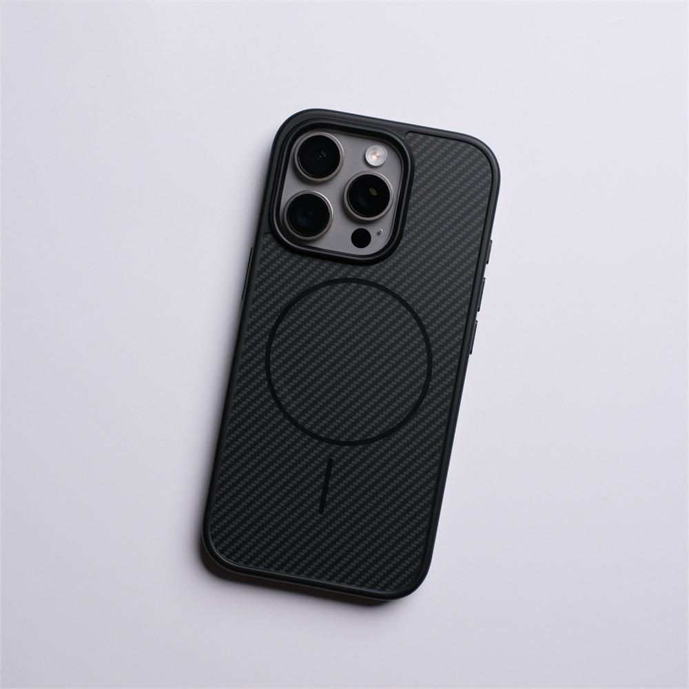 Active Touch Camera Button Magnetic Case For iPhone 16 15 Pro Max 14 13 Carbon Fibre Pattern For MagSafe Wireless Charging Cover