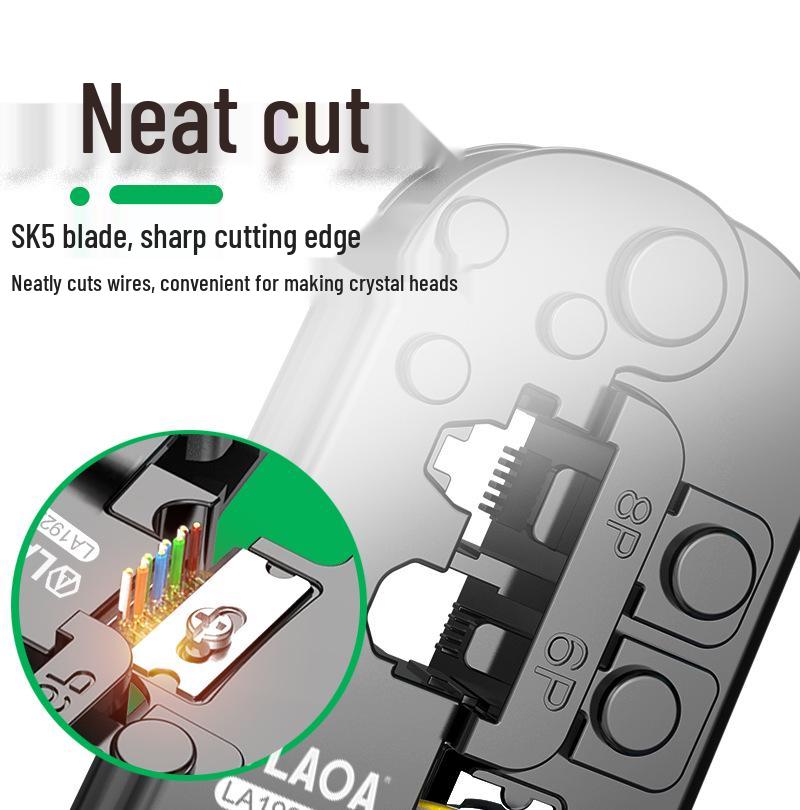 Old A Multi-Functional Network Pliers Set: 8P6P Ratchet, Crystal Head Crimping, Wire Stripping and Connecting Tools