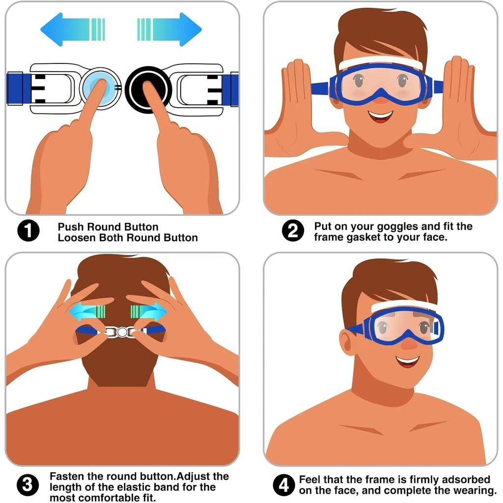 Balení 2 dětských plaveckých brýlí, Plavecké brýle se širokým zorným polem pro děti od 3 do 15 let