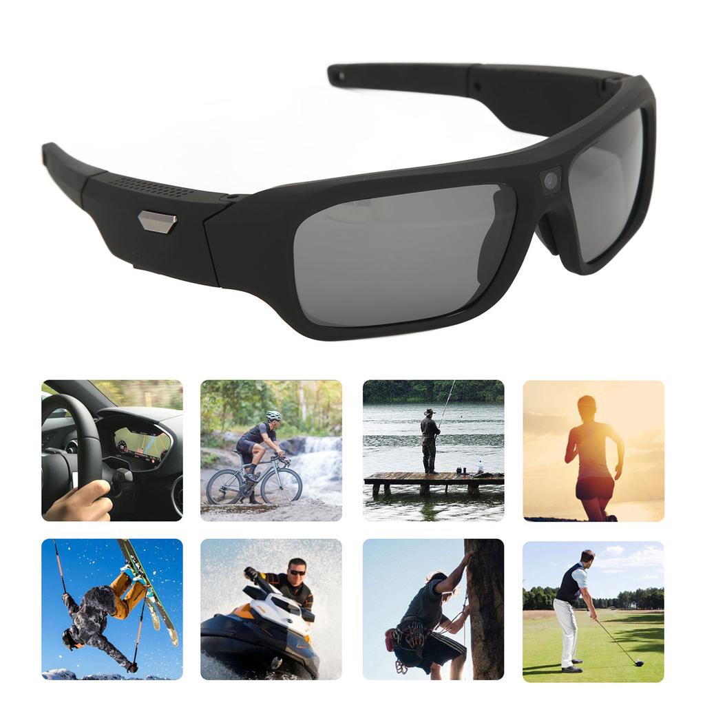 Camera Glasses 4K HD Smart Video Recording Sunglasses with 4 Pairs of Lenses for Hiking Cycling Riding