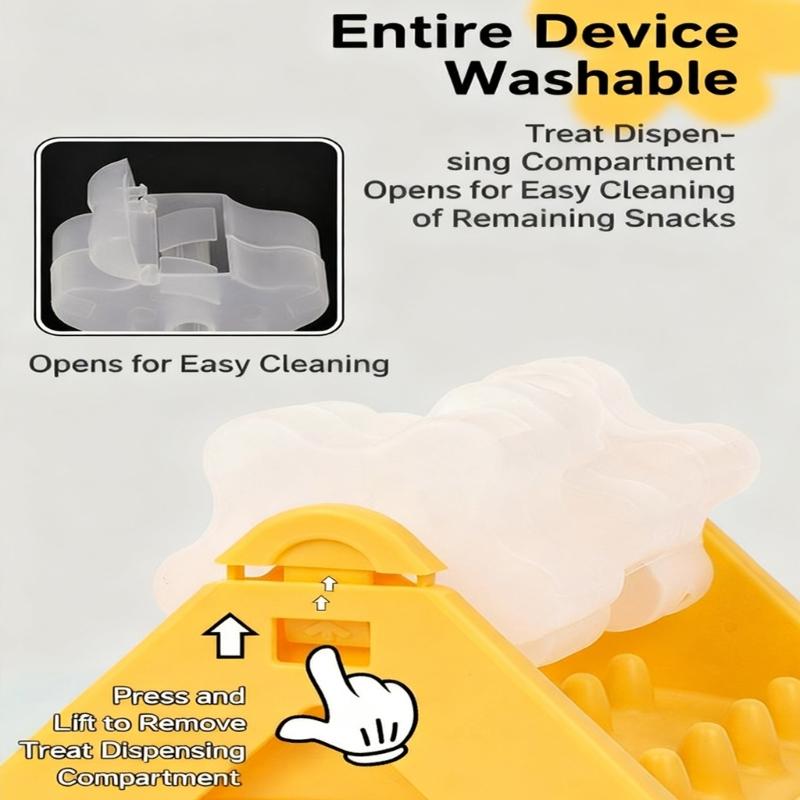 Interactive Dog Puzzle Feeder Toy Food Port Slip Resistant Base Rolling Treat Dispenser For Mental Stimulation