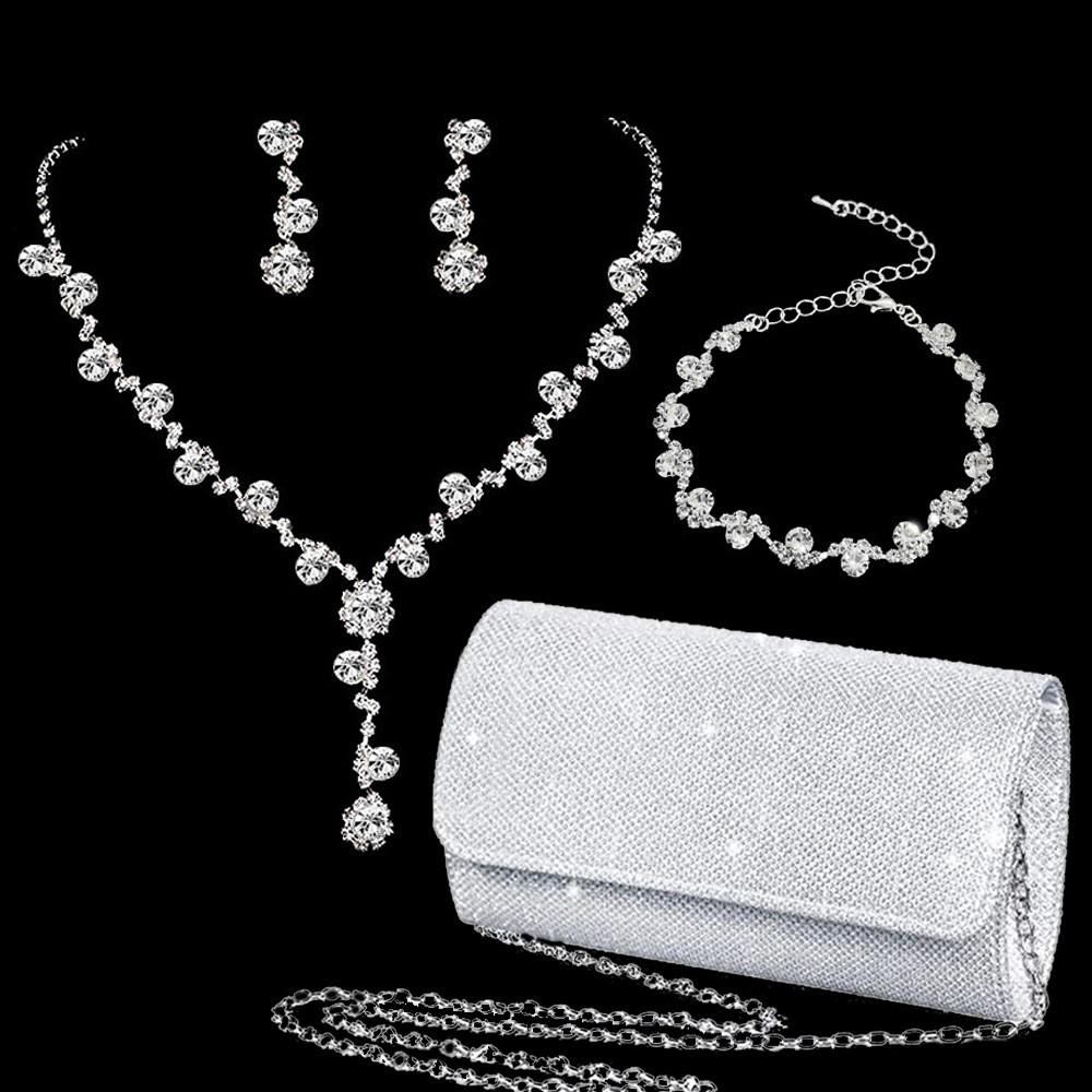 Water Diamond Bridal Necklace Set With Pendant For Wedding And Prom