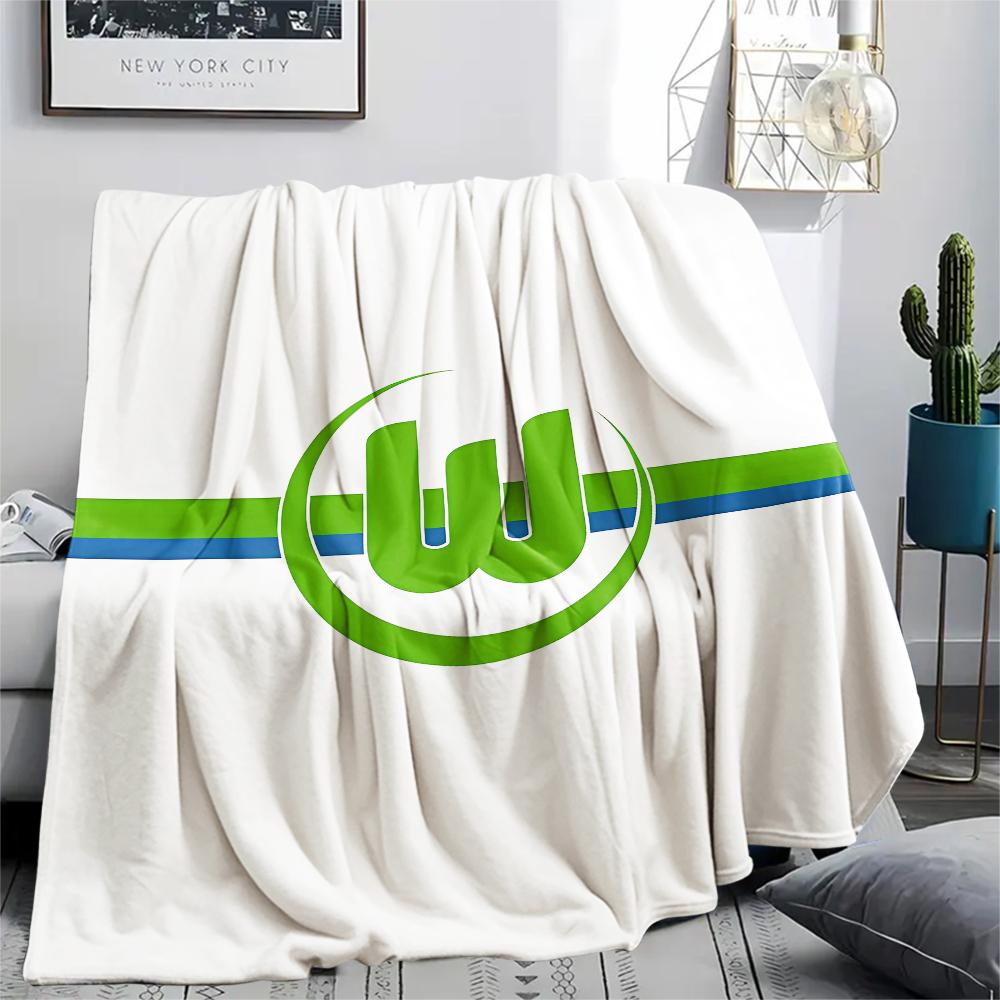 1PC VfL Wolfsburg Print Flannel Blanket, High quality All Seasons, Home Decor, Warmth and Comfort, Perfect for Christmas Gifts