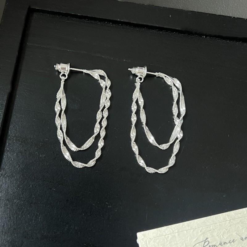 Fashion Luxurious Unique Long Chain Bling Tassel Earring for Women Exquisite Statement Pendant Earring Wedding Jewelry Gifts
