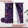 2D-Flachdruck, 2-teilige Vorhänge (Ohne Stange) Halloween Gothic Nacht Raben Schickes Vorhangstoff Vielseitiger Polyesterstoff