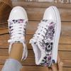 Fashion European and American Graffiti Canvas Shoes for Women 2024 New Design Sense Versatile Lazy Comfortable Canvas Women's Shoes