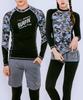 Dangun Camo Color Block Unique Raglan Long Sleeve Rash Guard