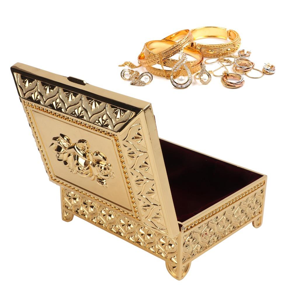 Gold Jewelry Storage Box Zinc Alloy Decorative Box Jewelry Boxes Trinket Box Jewelry Storage