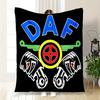 DAF Logo T-Shirt - Racing Style Graphic TeeBlanket Flannel Throw Blanket for Sofa, Bed, Travel, Camping, Office, Couch, Chair, And Bed Gift