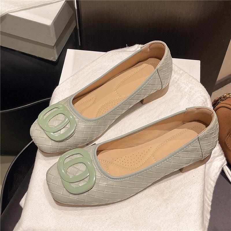 Low heels are not tired, low heels and soft soles, new light-mouth shoes, single shoes, mother shoes, 100 women's summer soft leather women's shoes