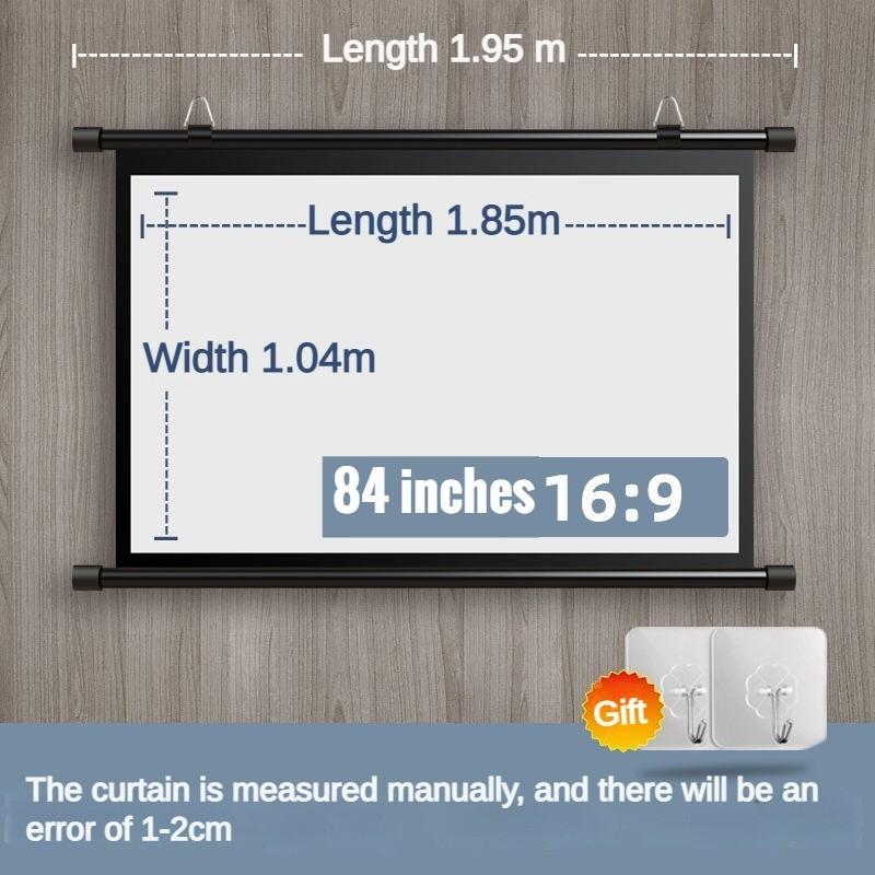 60/72/84 Inches Curtain HD Mobile Portable Tripod Screen Projection Screen Entertainment Projector
