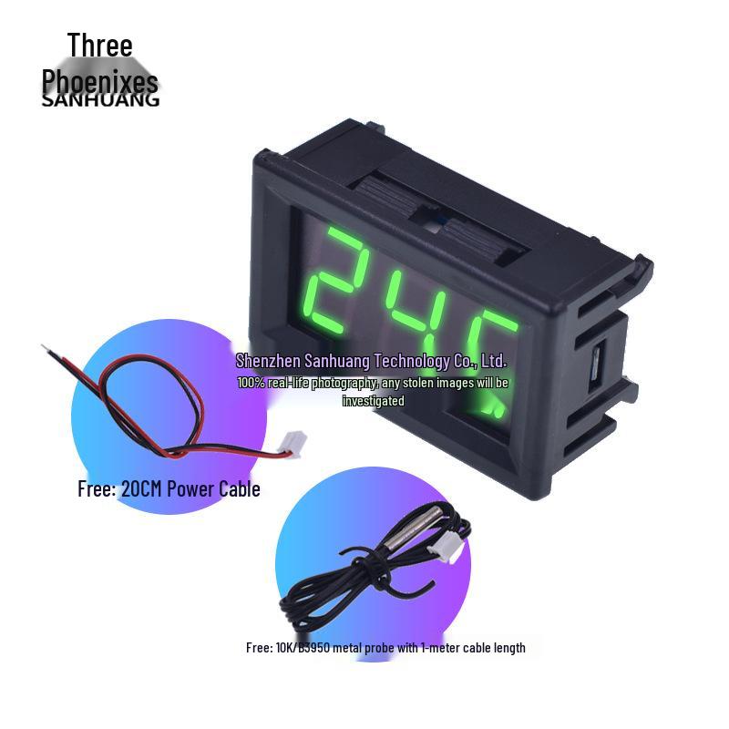 12V Digitalthermometer mit Display, Wasserdichtes Temperaturmessgerät für Aquarien und Kühlschränke