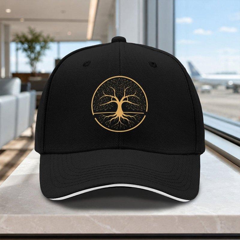 Adjustable Tree of Life Sandwich Cap Lightweight Printed Unisex Hat for Outdoor Weddings Parties Gifts