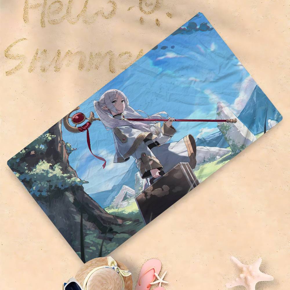 Japanese F-Frieren Anime Microfiber Beach Towel Absorbent Quick dry Soft Yoga Swimming Resort Mountain Climbing Towel