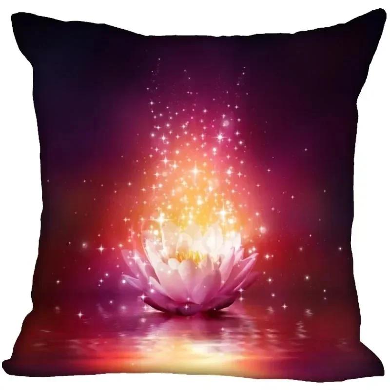 Luxury Home Decor Pillowcase Lotus Painting Art Pillowcase Living Room Sofa Cushion Cover