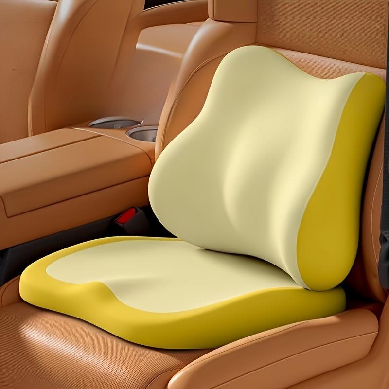 2pcs/set Car Seat Cushion on Car Height-enhancing Cushion Driving Headrest Memory Foam Waist Neck Pillow