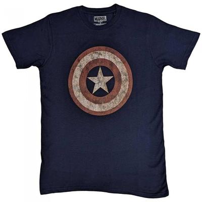 Captain America Unisex-T-Shirt mit Schild-Stickerei für Erwachsene