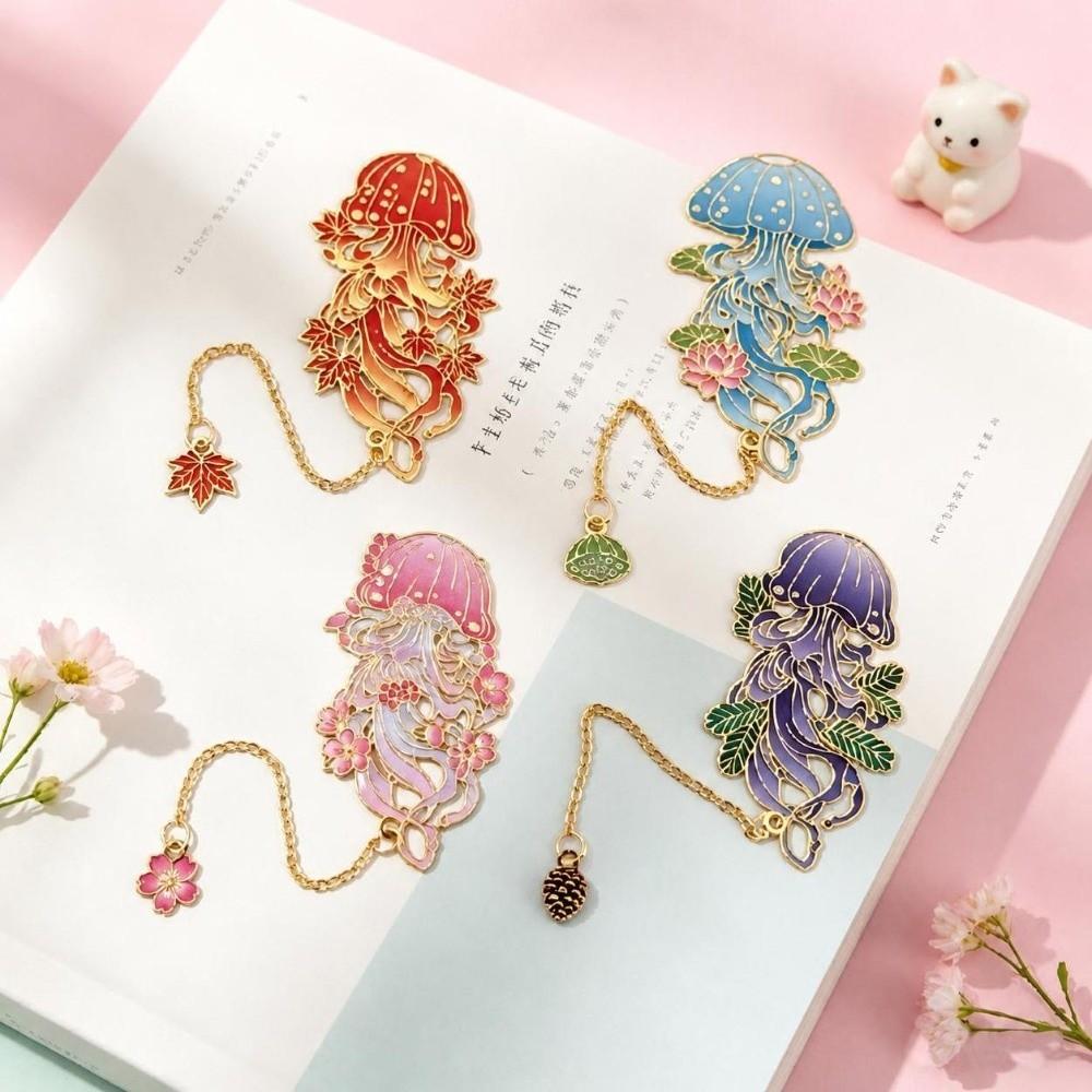 Hollow Jellyfish Bookmarks Metal Reading Bookmarks exquisite Page Clips Graduation Birthday