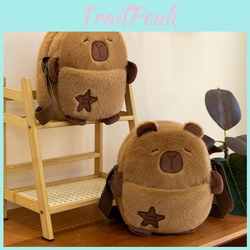 Pointed Five Star Capybara Plush Bag Cartoon Single Shoulder Crossbody Bags